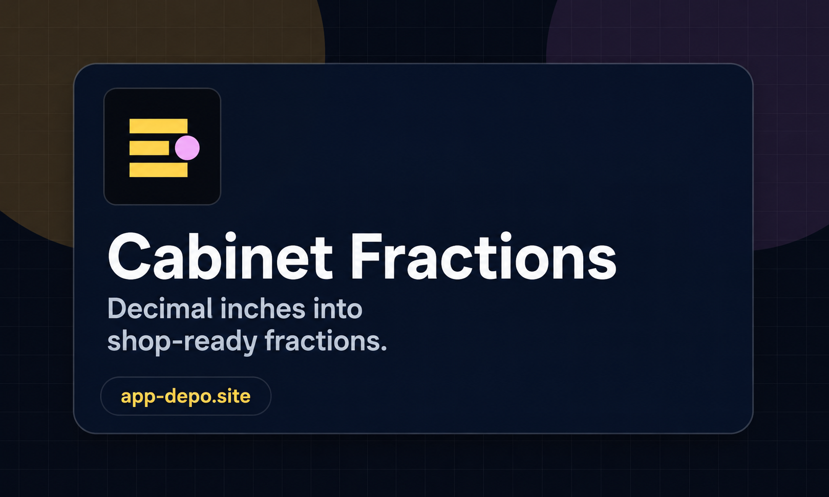 Cabinet Fraction Calculator